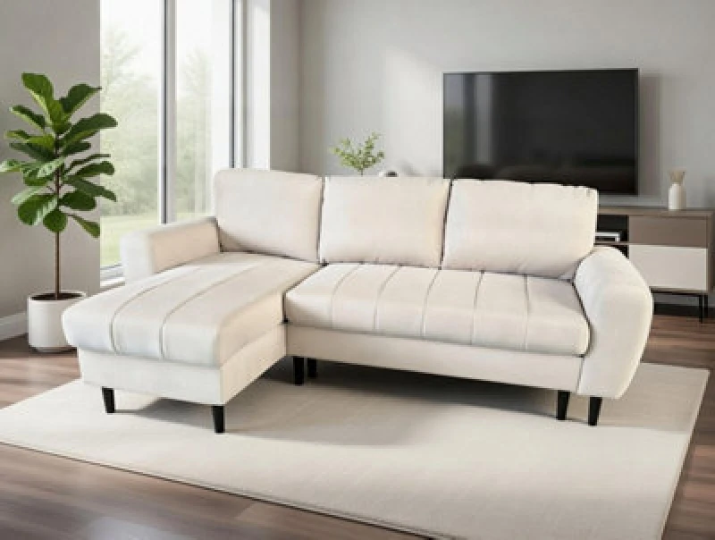 Image of DS Living Sienna 3 Seater Right Hand Facing Storage Sofa Bed in Beige Beige Unisex