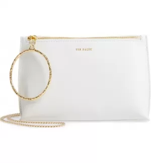Image of Ted Baker Womens Ingaah Textured Ring Bracelet Clutch - Ivory