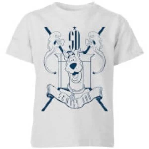 Image of Scooby Doo Coat Of Arms Kids T-Shirt - Grey - 9-10 Years