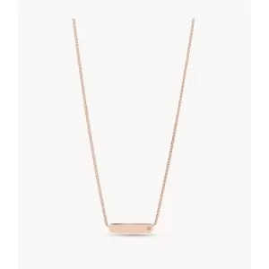 Image of Fossil Womens Lane Rose Gold-Tone Stainless Steel Bar Chain Necklace - Rose Gold