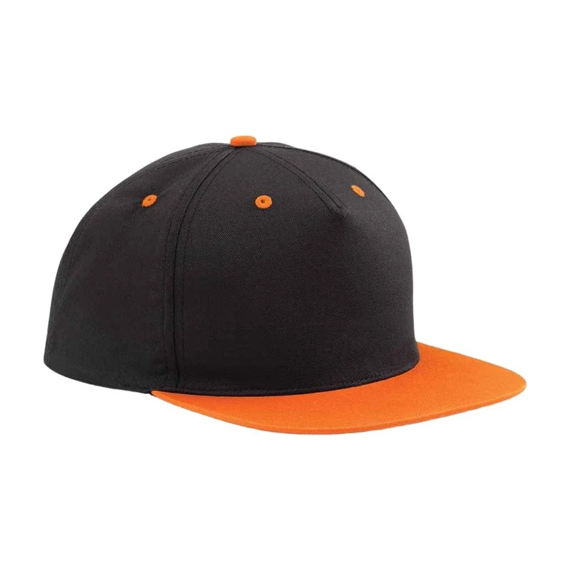 Image of Beechfield Womens Contrast 5 Panel Snapback Cap in Orange Orange Female One Size