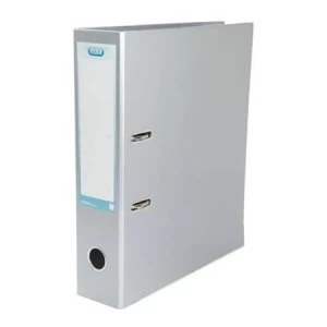 Image of Elba Classy A4 Lever Arch File 70mm Laminated Gloss Finish Metallic Silver Single