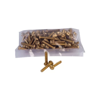 Image of 3747168 Brass Pan Head Machine Screws M4 x 20mm (Pack of 100) - Schneider Electric