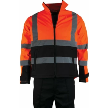 Image of Hi-vis Orange/Black Soft Shell Jacket (EN20471) - M - Tuffsafe