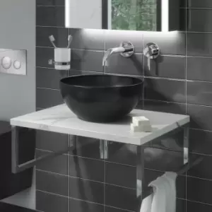 Image of Black Round Countertop Basin and Waste 358mm - Verona