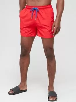 Image of GANT Small Logo Swim Shorts - Red, Bright Red, Size XL, Men