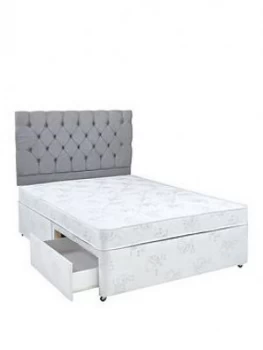 Image of Airsprung New Victoria Essentials Quilt Divan With Storage Options - White