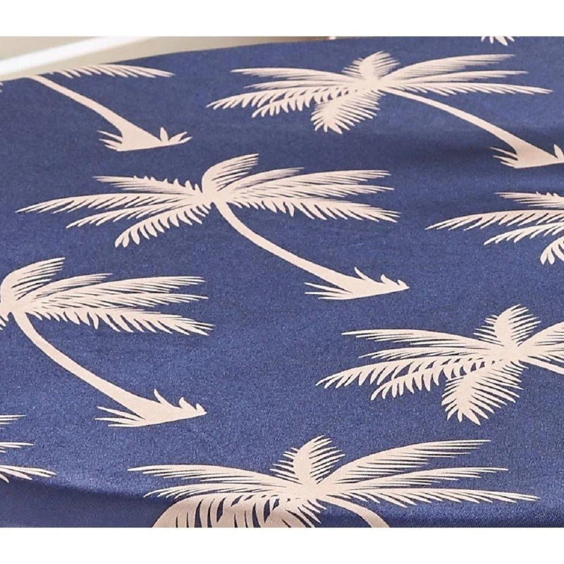 Image of Luxury Living Palm Tablecloth 150cm x 215cm Oblong Navy