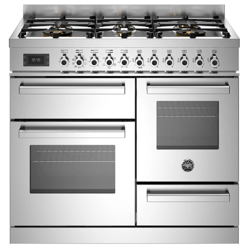Image of Bertazzoni PRO106L3EXT 100cm Professional Dual Fuel Range Cooker - STAINLESS STEEL PRO106L3EXT