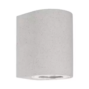 Image of Netlighting Merano Birmingham Outdoor Down Wall Lamp White Sandstone Glass LED G