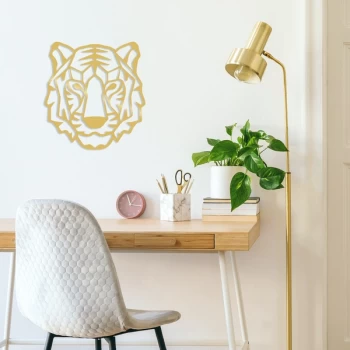 Image of Tiger - Gold Gold Decorative Metal Wall Accessory