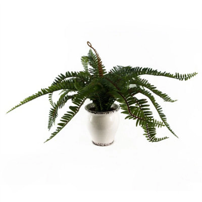 Image of Leaf 40cm Artificial Fern Bush in Decorative Planter Green unisex