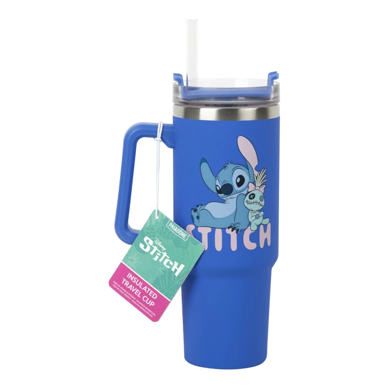 Image of Disney Stitch Blue 900Ml Insulated Cup And Straw