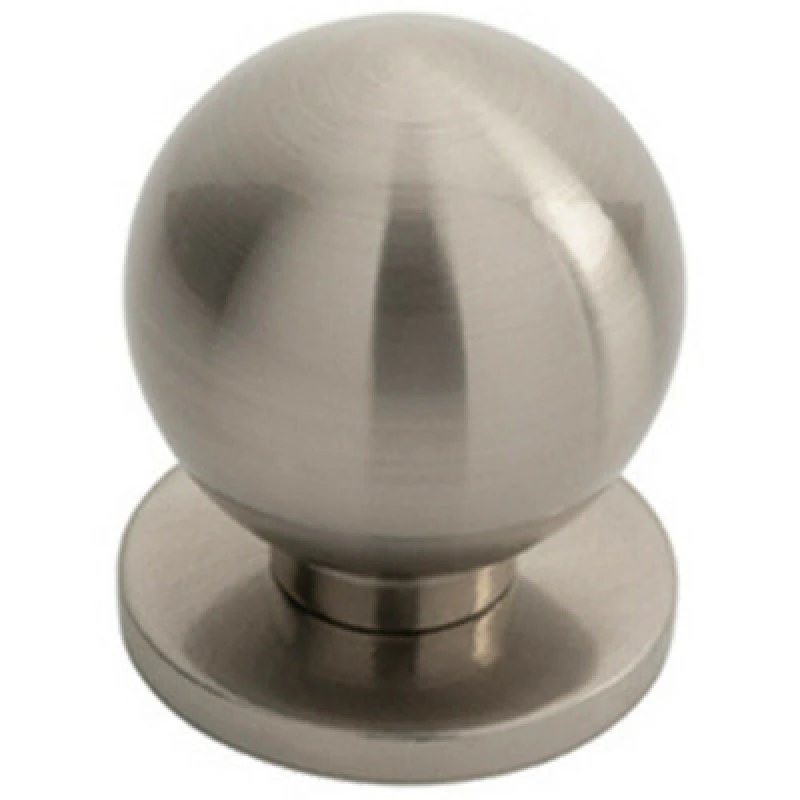 Image of Loops Small Solid Ball Cupboard Door Knob 25mm Dia Satin Nickel Cabinet Handle Metallics unisex