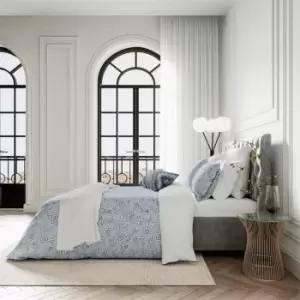 Image of Bedeck of Belfast Azora BCI Cotton Percale Duvet Cover - Blue