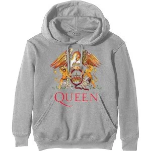 Image of Queen - Classic Crest Mens Large Pullover Hoodie - Grey