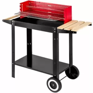 Image of BBQ grill - charcoal grill, barbecue, charcoal bbq - black/red
