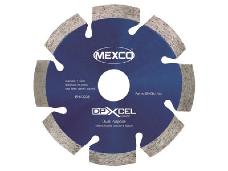 Image of Mexco Dpxcel11522 Xcel Grade Dual Purpose Diamond Blade 115 X 22mm Mexdpxl11522