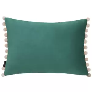 Image of Fiesta Velvet Cushion Duck Egg/Natural, Duck Egg/Natural / 35 x 50cm / Cover Only