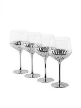 Image of Waterside Set Of 4 Platinum Art Deco Wine Glasses