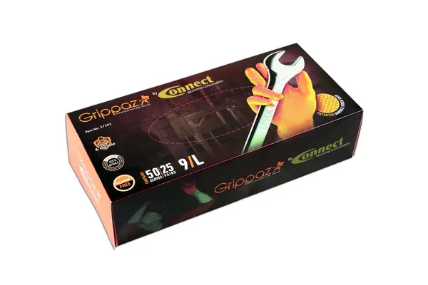 Image of Grippaz Grippaz Nitrile Gloves Box of 50 (Large) Traction Grip Ambidextrous 37301 Connect-37301