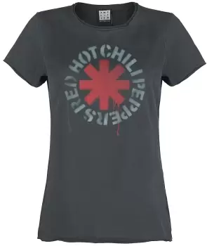 Image of Red Hot Chili Peppers Amplified Collection - Stencil Asterix T-Shirt charcoal