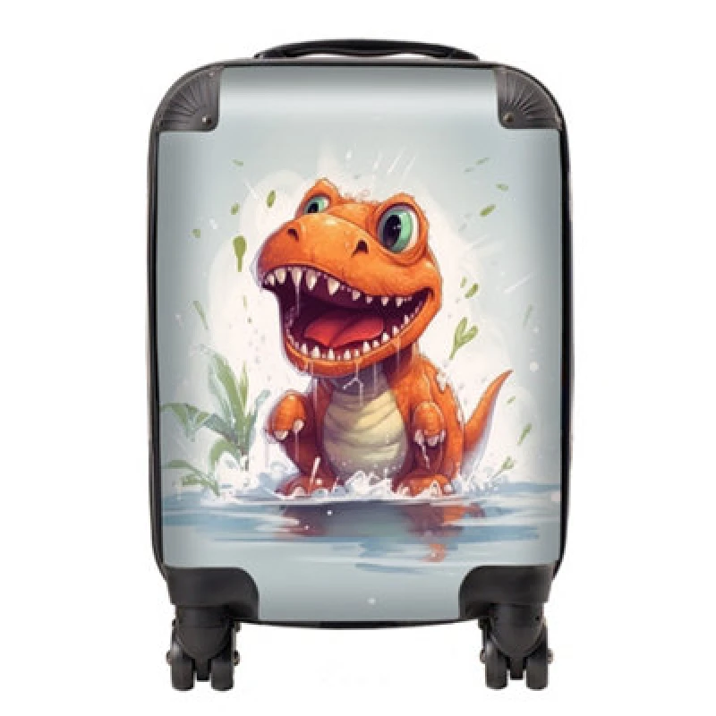 Image of Warren Reed Designer Dino Having A Splash Suitcase - Small