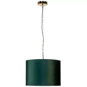 Image of Zumaline Lighting - Zumaline Inga Cylindrical Pendant Ceiling Light, Green, 1x E27