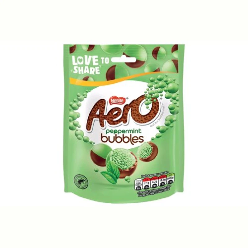 Image of Nestle Aero Bubbles Peppermint Milk Chocolate Sharing Bag 92g 12505870