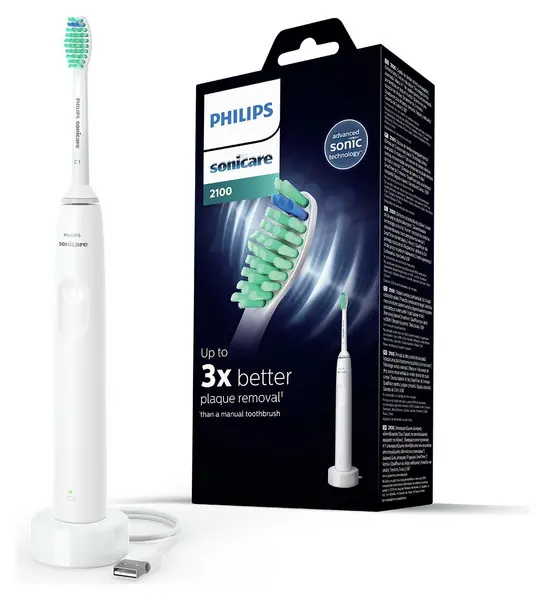 Image of Philips Sonicare Series 2100 HX3651/13 White Electric Toothbrush