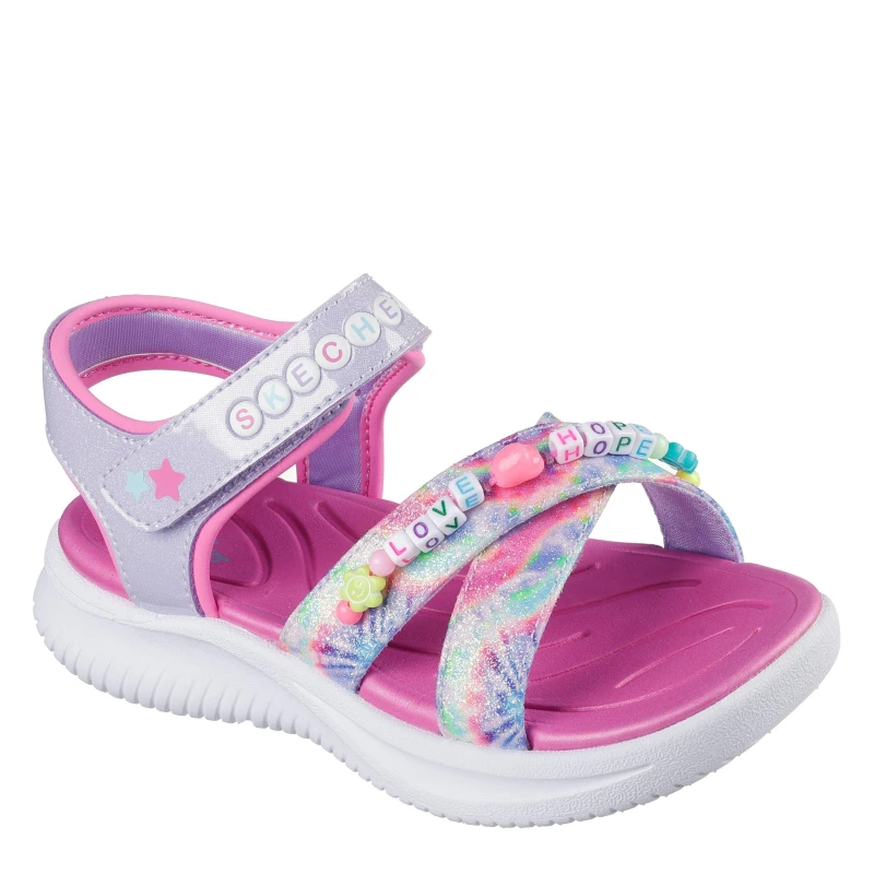 Image of Skechers Friendship Bracelet Theme Sandal Flat Sandals Girls Lavender/Multi female C10 (27.5)