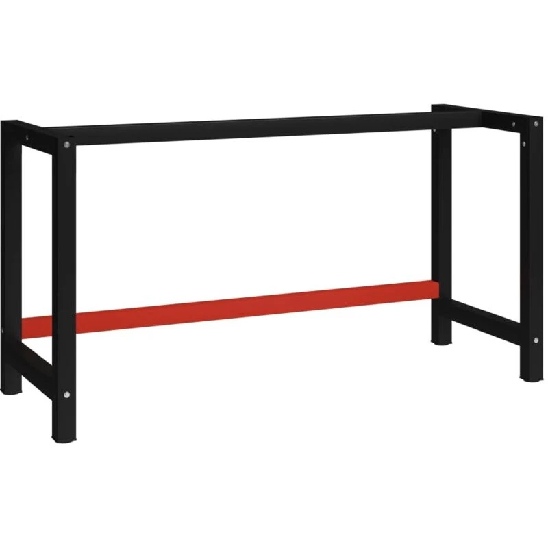 Image of VIDAXL Vidaxl - Work Bench Frame Metal 150x57x79cm Black and Red 8720286111550