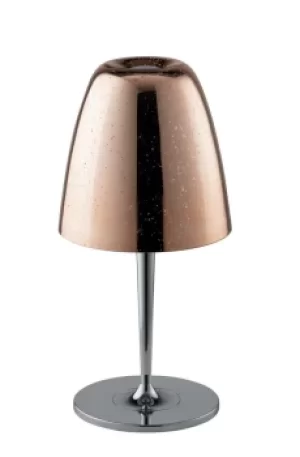 Image of Ares Dome Table Lamp With Shade, Bronze, Chrome, E27