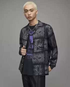 Image of AllSaints Viper Snakeskin Shirt
