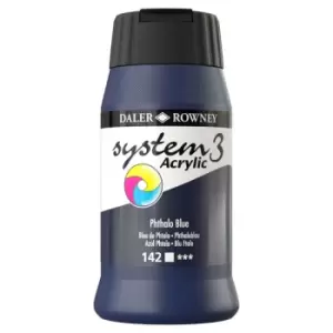 Image of Daler Rowney System 3 Acrylic Paint Phthalo Blue (500ml)