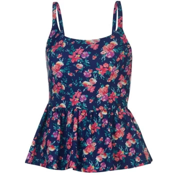 Image of SoulCal Peplum Tankini Top Ladies - Navy Floral