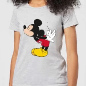 Image of Disney Mickey Mouse Mickey Split Kiss Womens T-Shirt - Grey - M