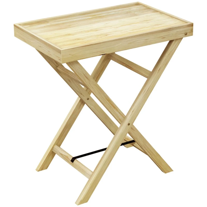 Image of Outsunny Wooden Garden Table, Outdoor Side Table 68cmx44cmx75cm, Natural 84G-423V00ND
