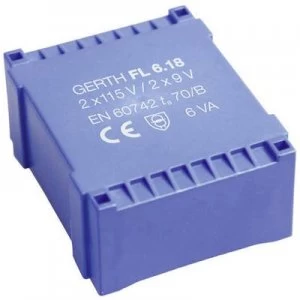 Image of PCB mount transformer 2 x 115 V 2 x 6 V AC 6 VA 500 mA