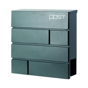 Image of Phoenix Estilo Top Loading Letter Box in Graphite Grey with Key Lock