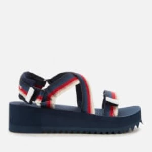 Image of Tommy Jeans Womens Degrade Tape Flatform Sandals - Twilight Navy - UK 4