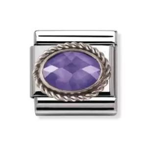 Image of Nomination Classic Silver Faceted Violet CZ Charm