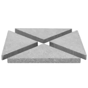 Image of Vidaxl Umbrella Weight Plates 4 Pcs Grey Granite Triangular 60 Kg