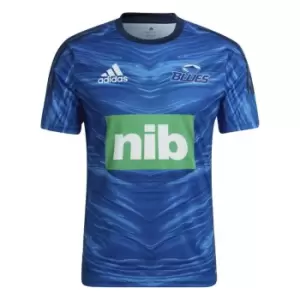 Image of adidas Blues Rugby T Shirt Mens - Blue