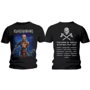 Image of Iron Maiden - Axe Eddie Book of Souls European Tour V.2 Unisex Medium T-Shirt - Black
