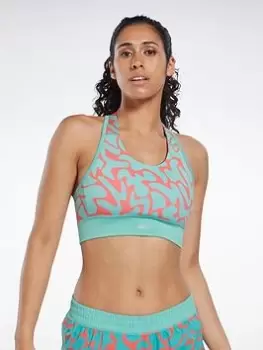 Image of Reebok Running Printed Sports Bra - Blue Size M, Women