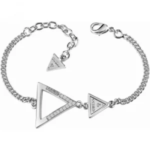 Image of Ladies Guess Rhodium Plated Iconic 3Angles Bracelet