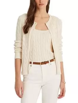 Image of Lauren by Ralph Lauren Ralhan Long Sleeve Cardigan - Cream Size M Women