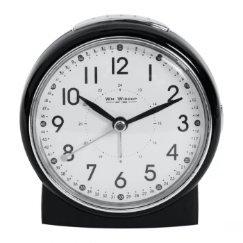 Image of WILLIAM WIDDOP Round Sweep Alarm Clock - Black