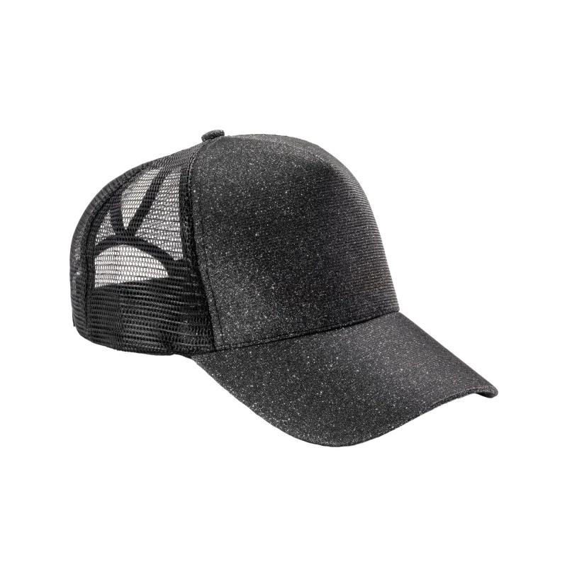 Image of Result Result Men New York Sparkle Trucker Cap in Black One Size Male 5063417941668